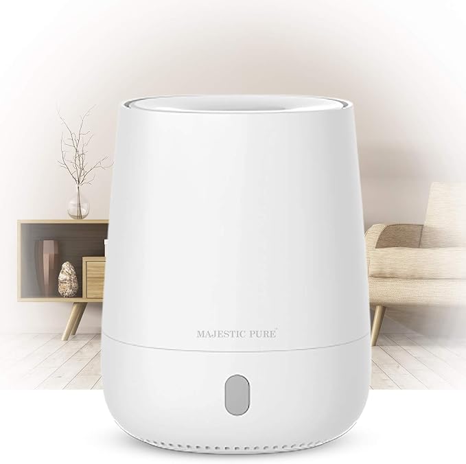 MAJESTIC PURE USB Essential Oil Diffuser, Portable Aromatherapy Diffuser, Travel Size, Auto Shut-Off for Spa Room, Home, Office, Bedroom - BPA Free, 120 ml White