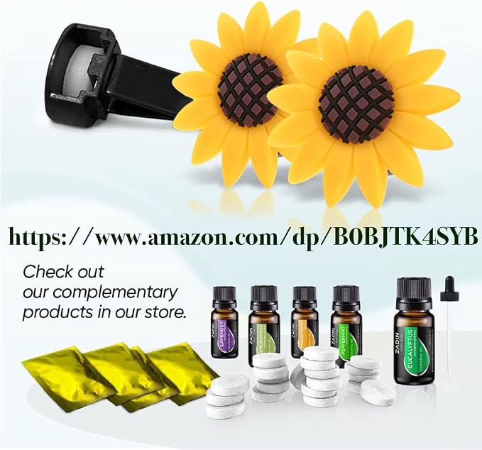6 Pieces Sunflower Air Vent Clip Car Air Freshener Sunflower Car Accessories Cute Car Air Freshener Sunflowers Gift Decorations Girasoles Car Clip Interior Air Vent Decorations