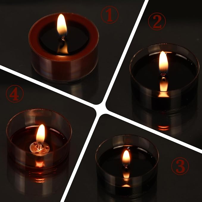 DEYBBY Scented Tealight Candles, Long Lasting Soywax Tea Candle Used for All of Holders|Clear Cup|24 Counts|Up to 4 Hour Burn Time|Apple Cinnamon