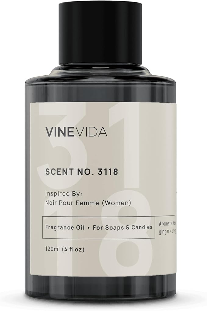 VINEVIDA Scent NO. 3118 Fragrance Oil - 120mL (4oz) - Inspired by: Noir Pour Femme (Women) Fragrance Oil for Candle Making - Made in USA Candle Scents Scents for Soap Making