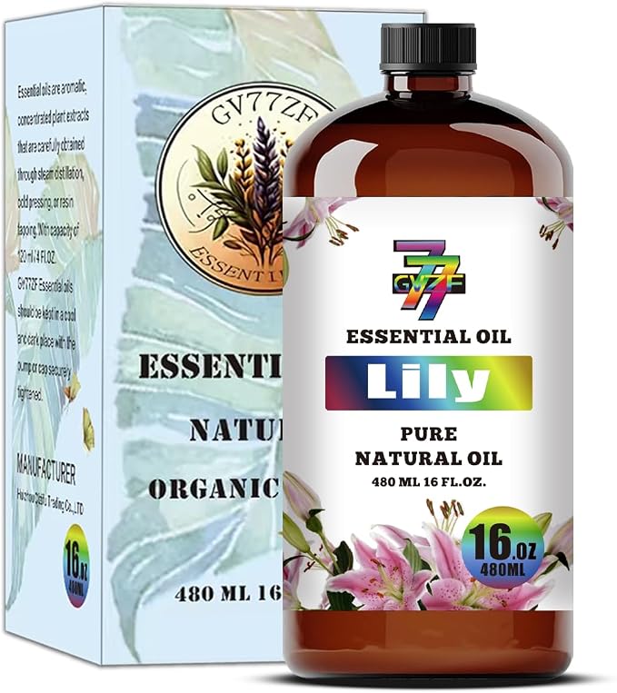 Lily Essential Oil 16fl oz Diffuser DIY Candle Soap | Aroma; Natural; Humidifier Safe; Home Office; Yoga; Gift; Floral Scent; Cleaning; Fresh; Multipurpose; Lily Fragrance Oil