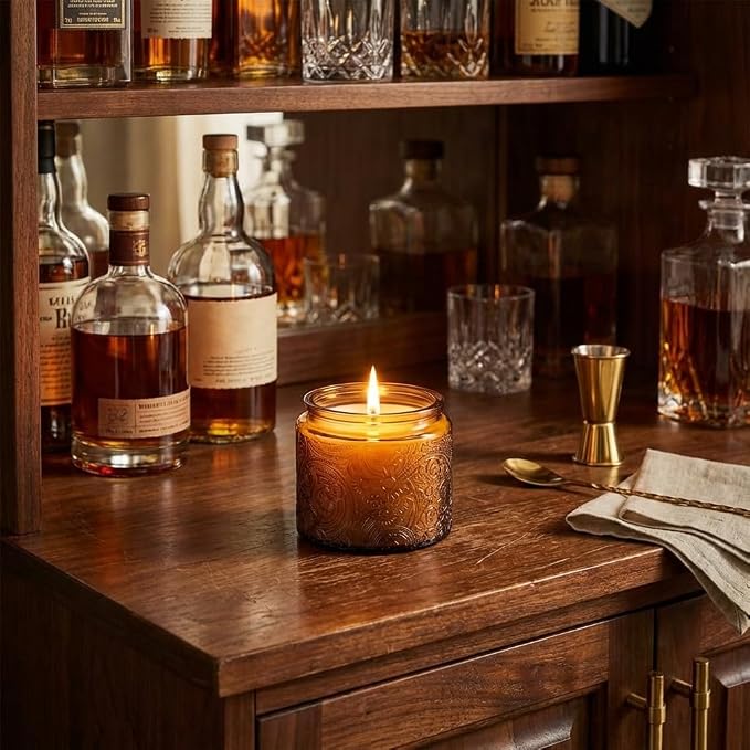 10 oz Mocha Sun Moon Stars Candle Jars with Metal Lids, 9 Pack | Patented Embossed Design, Includes Wick Centering Devices & Warning Labels, Multiple Color Options