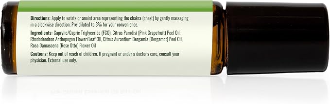 Plant Therapy Chakra 4 Loving Compassion (Heart Chakra) Essential Oil Blend, 10 mL (1/3 oz), Pre-Diluted Roll-On for Easy Topical Application, Great for Meditation and Yoga