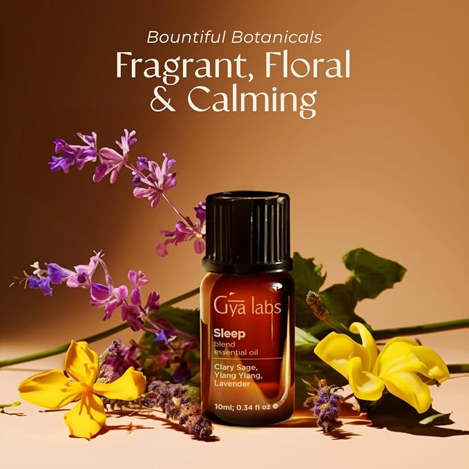 Energy Essential Oils for Diffuser & Sleep Oils for Diffuser Set - Aromatherapy Grade Essential Oils Set - 2x0.34 fl oz - Gya Labs