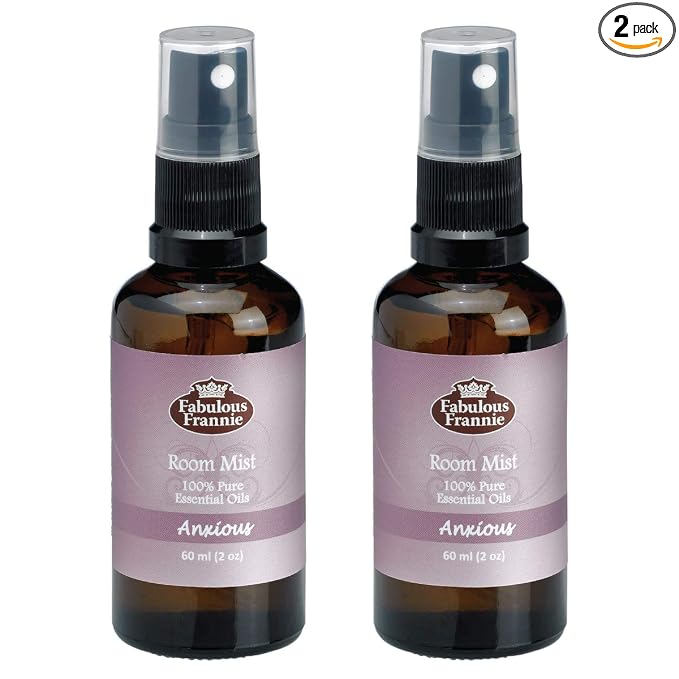 Fabulous Frannie Anxious Essential Oil Pillow or Room Mist A Perfect Blend of Lavender, Bitter Orange, Bergamot and Clary Sage Essential Oils 2oz Each 2pk
