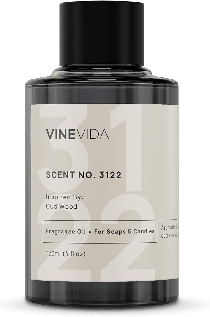 VINEVIDA Scent NO. 3122 Fragrance Oil - 120mL (4oz) - Inspired by: Oud Wood Fragrance Oil for Candle Making - Made in USA Candle Scents Scents for Soap Making