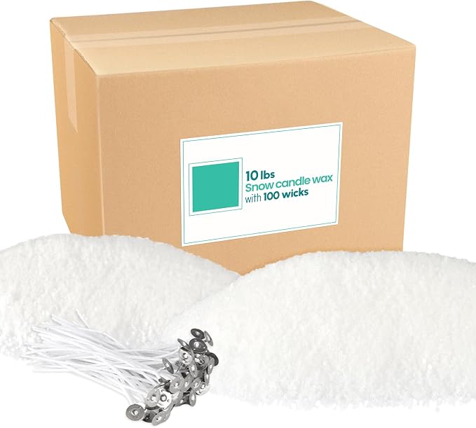 10LB Natural Pearled Candle Making Kit with 100 Cotton Wicks, Reusable and Refillable Pearled Candles for DIY Sand Candle Making