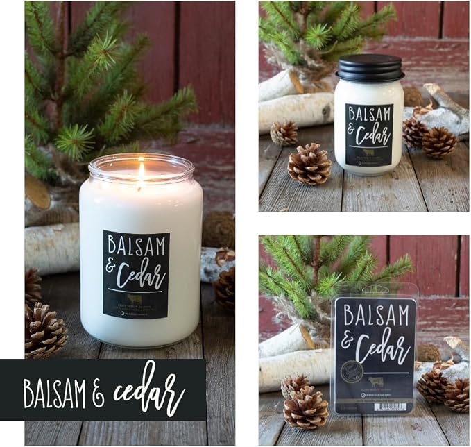 Milkhouse Candle Company Balsam & Cedar Soy Wax Melts - Fresh Balsam | Soft Cedar | Red Apple Scented - 5.5 oz, Hand-Poured, Made in the USA