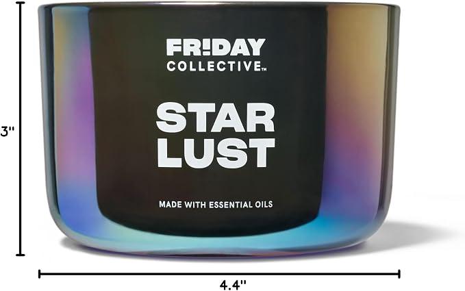 Friday Collective Star Lust Candle Fresh & Clean Scented Made with Essential Oils 3 Wicks 13.5 oz