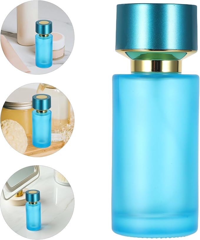 Refillable Travel Perfume Spray Bottle 50ml Blue Glass Portable Atomizer Reusable Fragrance Dispenser for Travel and Daily Use