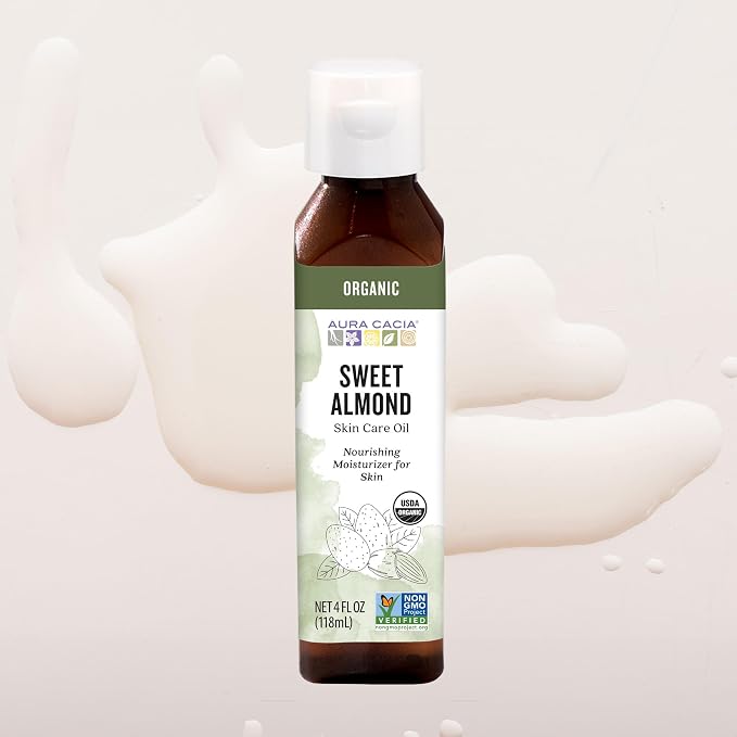 Aura Cacia Organic Skin Care Oil, Nurturing Sweet Almond, 4 Fluid Ounce