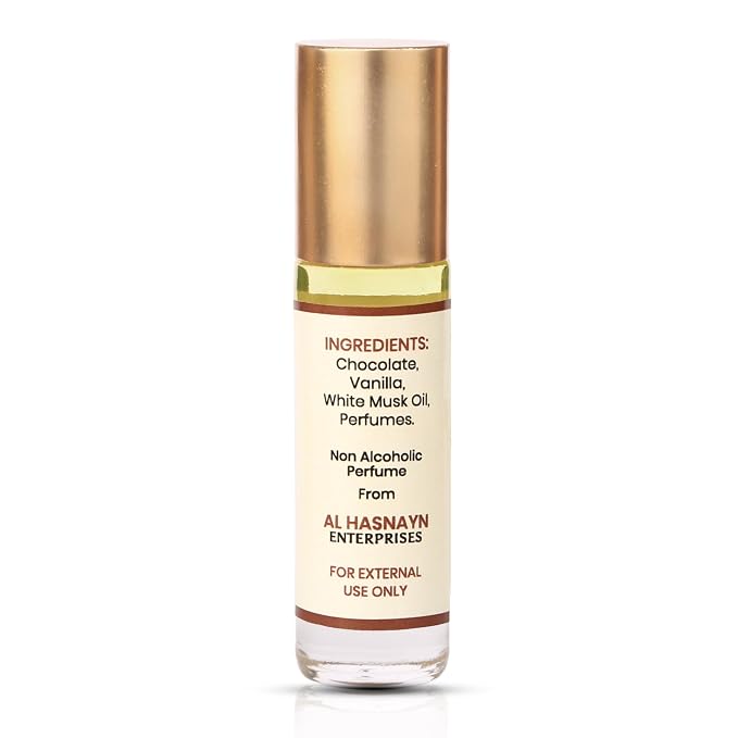 AL-HASNAYN Chocolate musk Fragrance Oil Roll-On Perfume 0.20 fl oz(6ml) |Rollerball perfume |Alcohol free| Long Lasting | Gifts for men women|