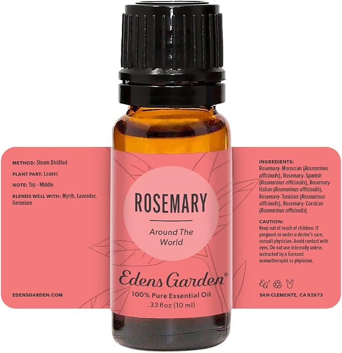 Edens Garden Rosemary Around The World Essential Oil- 100% Pure Premium Grade, Undiluted, Natural, Therapeutic, Aromatherapy, The Best for Skin, Face, Humidifiers 10 ml (.33 fl oz)