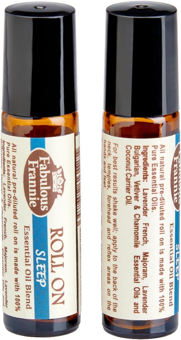 Fabulous Frannie Sleep Essential Oil Blend Pre-Diluted Roll-On 10 ml Made with Chamomile, Marjoram, Bulgarian Lavender and Vetiver