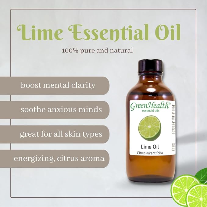 Lime Essential Oil - 16 fl oz - Aluminum Bottle - 100% Essential Oil - GreenHealth