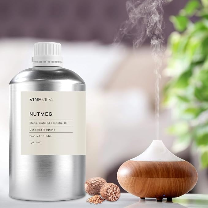 VINEVIDA Nutmeg Essential Oil - Gallon Nutmeg Oil Undiluted - Bulk Gallon Essential Oil for Soap Making & Candle Scents - 8 lbs