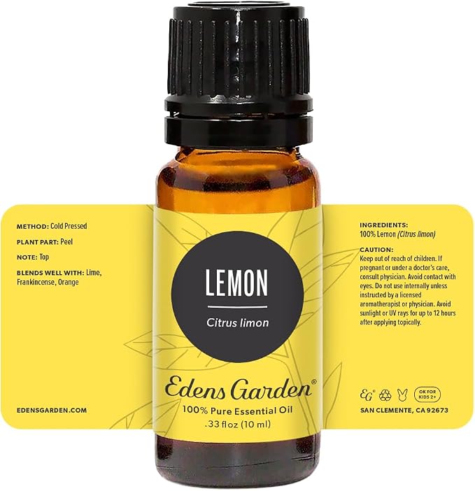 Edens Garden Lemon Essential Oil- 100% Pure Premium Grade, Undiluted, Natural, Therapeutic, Aromatherapy, The Best for Diffuser, Laundry, Humidifiers, Kid Safe 10 ml (.33 fl oz)