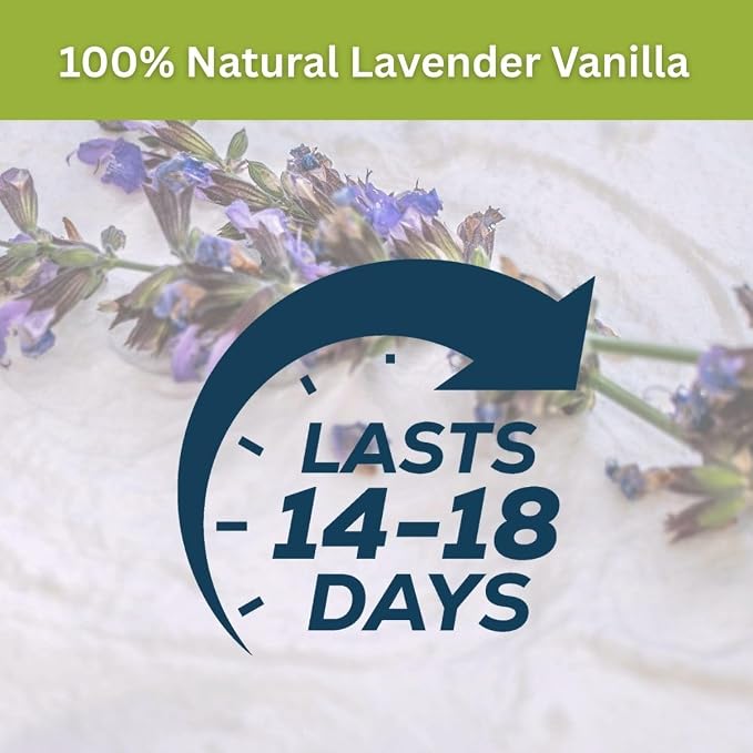 Scent Fill 100% Natural Lavender Vanilla Plug in Air Freshener, Scented Oil Refills, 2 Refills + Diffuser