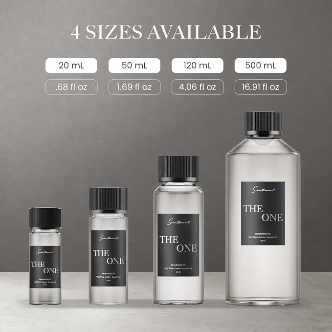 Scentiment The One Diffuser Oil - Premium Hotel Scent with Notes of Cardamom, Leather, Lemon with Cinnamon & Sandalwood Home Scent, Hotel Fragrance Oil Diffuser Refill - 4.06 fl oz (120 mL)