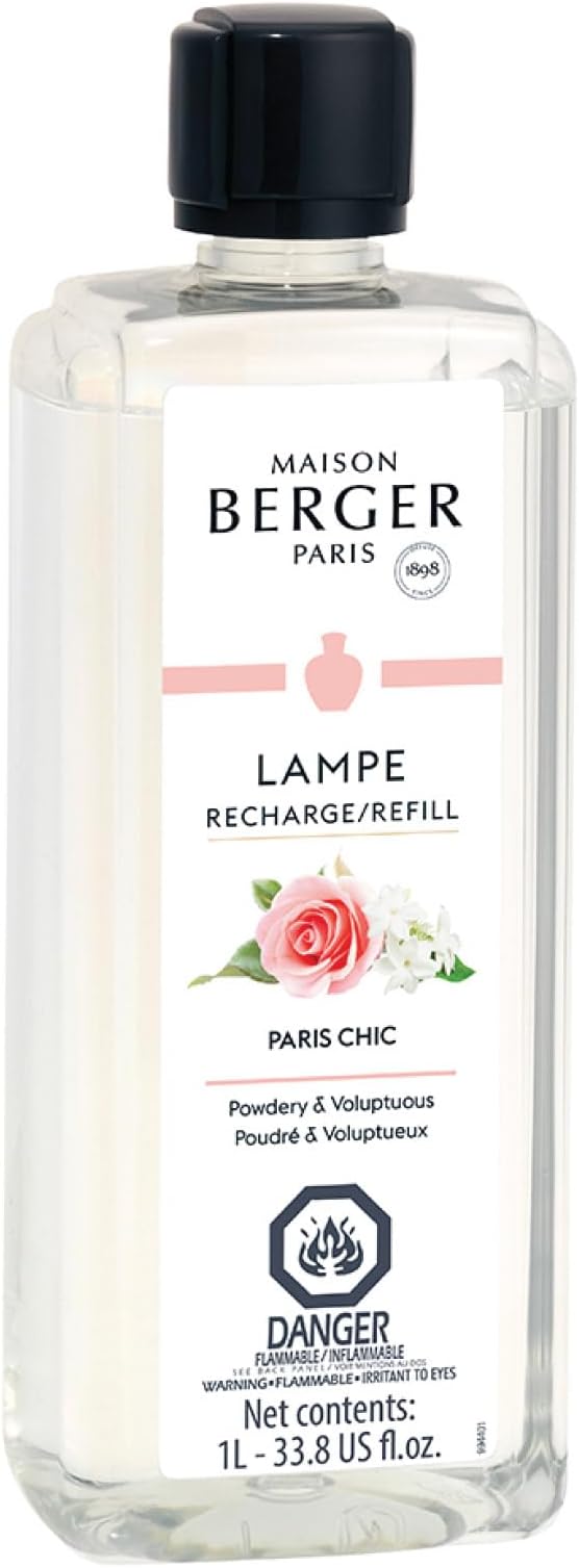 MAISON BERGER Lampe Berger Refill, 1 L, Paris Chic | Catalytic Lamp Fragrance Refill, Helps Neutralize Odors, ~160 h Fragrance Diffusion, Made in France