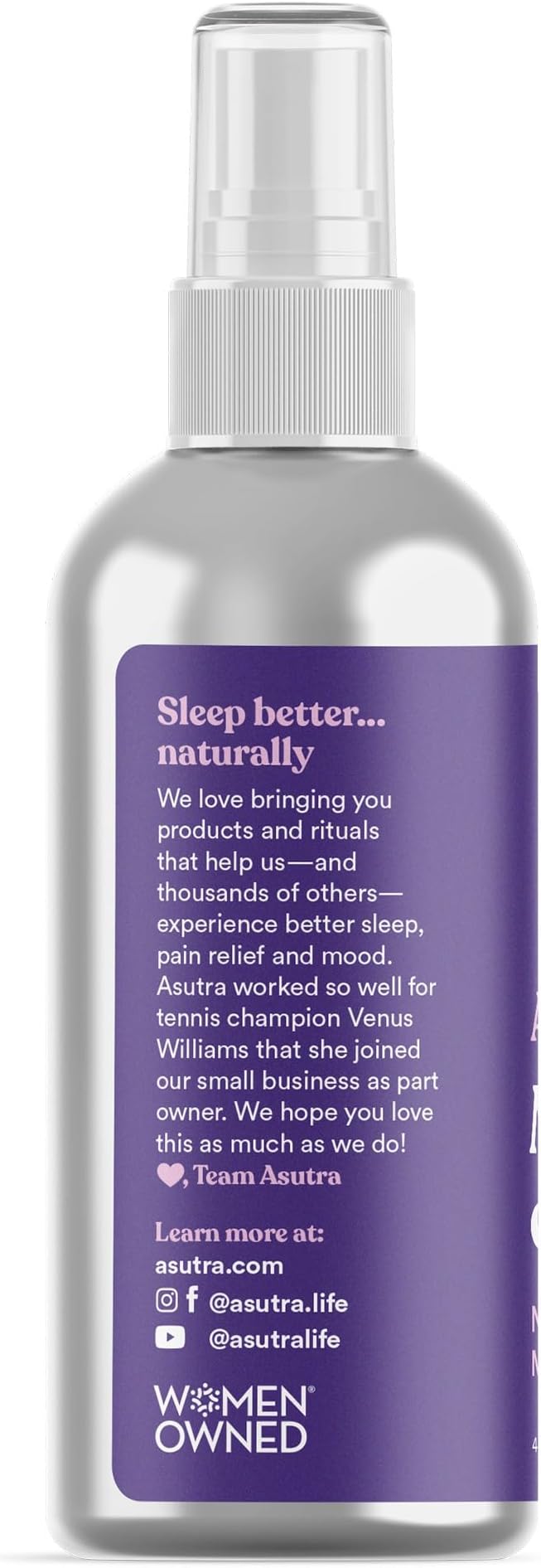 ASUTRA Topical Magnesium Chloride Oil Spray with Lavender and Melatonin, 4 fl oz