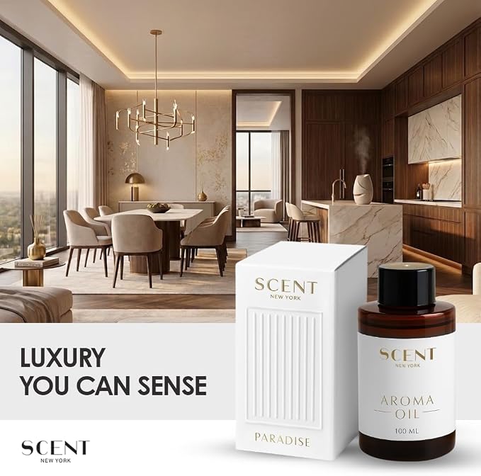 Scent New York Aroma Paradise Reed Diffuser Refill, Aromatherapy, Room, Bedroom & Office | Fragrance Oil Diffuser Refill | Luxury Hotel-Inspired Scent, 3.38 fl oz (100 ml)