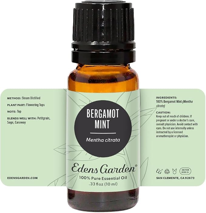 Edens Garden Bergamot Mint Essential Oil- 100% Pure Premium Grade, Undiluted, Natural, Therapeutic, Aromatherapy, The Best for Diffuser, Skin, Candle, Laundry 10 ml (.33 fl oz)