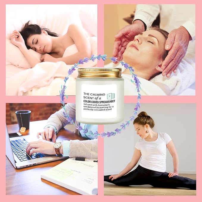 LAMIVEENLA Accountant Gifts Scented Candle Lavender - Spreadsheet Gifts Funny for Women Men CPA Gift for Coworker Boss