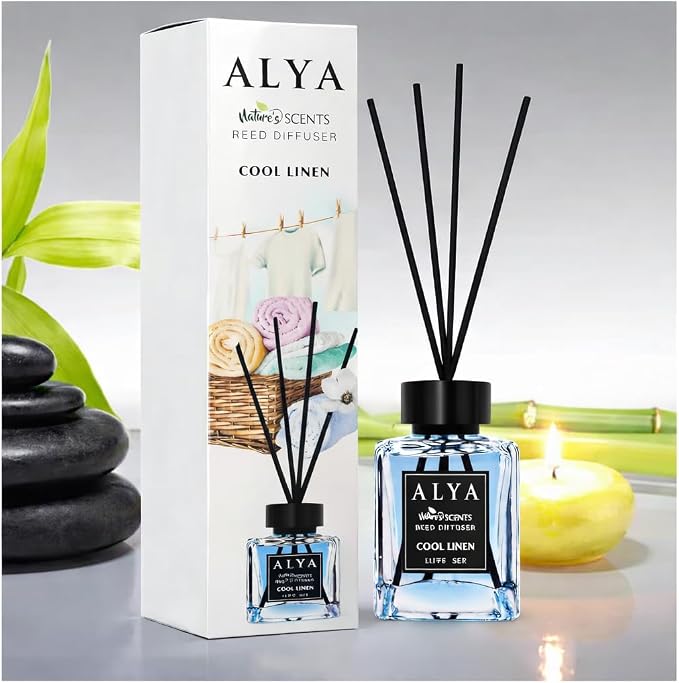ALYA Nature's Scents Diffuser, Cool Linen, 100ml, 3.3 FL.OZ.