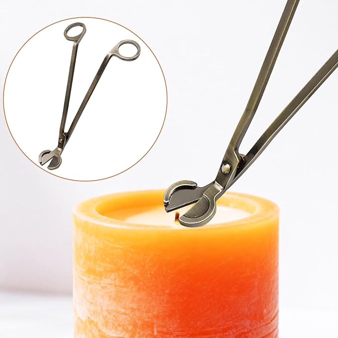 Candle Wick Trimmer, Stainless Steel Candle Wick Clipper Wick Cutter Scissor, Antique Bronze