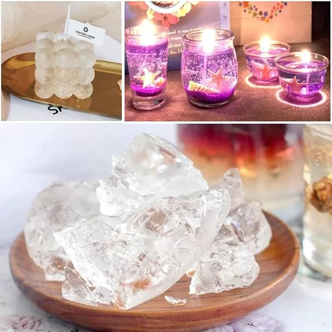 TooGet Transparent Jelly Wax DIY Candle Making Gel Wax Handmade Material Crystal Gel Candle for Candle Making and Handcraft Scente Candles Supplies - 14 OZ