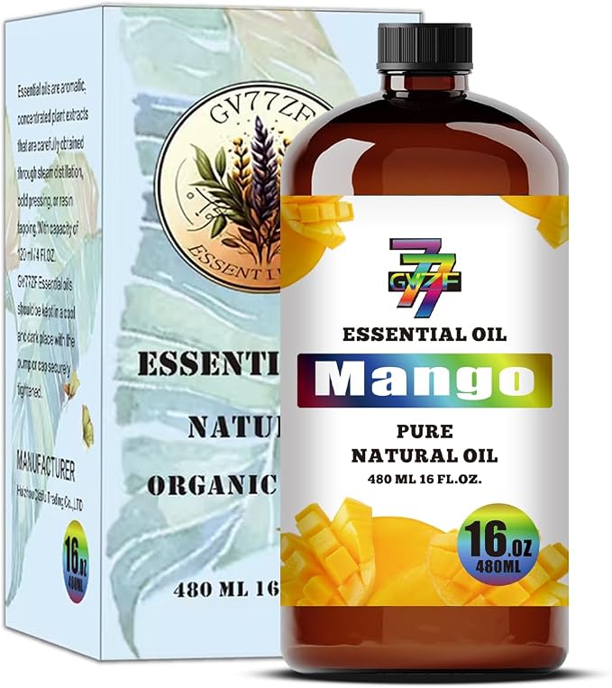 Mango Essential Oil, Mango Oils, for Diffuser, Humidifier, DIY Candles, Soap, Bath, Home, Office, Gift, Essential Oil, GV77ZF Mango Fragrance Oil - 16 fl oz (480 ml)