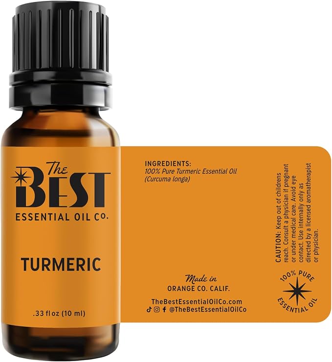 The Best Turmeric Essential Oil Premium Grade- 100% Pure & Natural for Aromatherapy, Diffuser, Spa, Massage, Air Freshener- 10 ml (.33 fl oz)