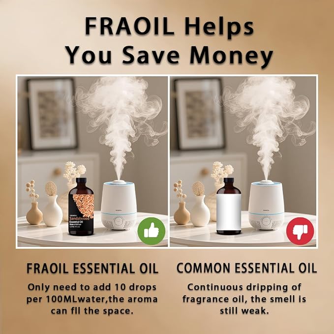 Sandalwood Essential Oil, Sandalwood Oil 4 Fl Oz 120ML for Diffuser Humidifier Yoga Cleaning DIY Candle Soap Making Essential Oils