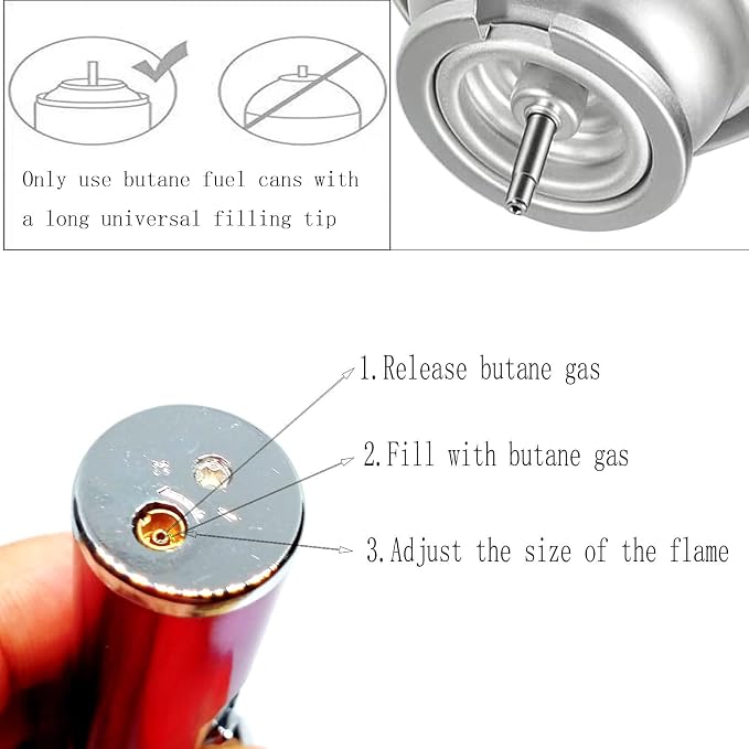 Torch Lighter,Handheld Multifunctional All-in-One Tube Built-in Detachable Windproof Lighter,Outdoor,Indoor,Camping,Candle,Birthday,Red