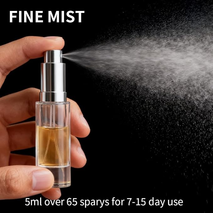 MUB Perfume Travel Refillable Atomizer Bottle 5ml Glass Overmolding Unique Top-Filling Leak-Proof Spray Bottle Atomizer Sprayer for Perfume Cologne Mini Travel Size Empty Pocket Portable - purple
