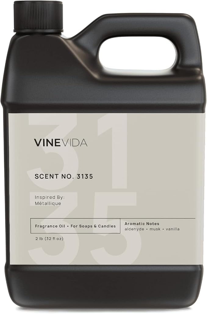VINEVIDA Scent NO. 3135 Fragrance Oil - 32oz (2lbs) - Inspired by: Métallique Fragrance Oil for Candle Making - Made in USA Candle Scents Scents for Soap Making