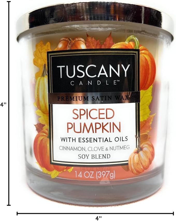 Tuscany Candle Spiced Pumpkin: Cinnamon, Clove & Nutmeg Scented Candle, 14 oz