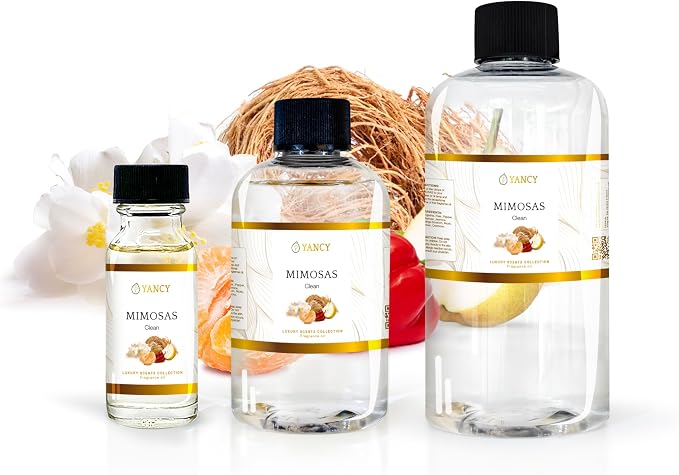 YANCY Mimosas Luxury Collection Fragrance Oil (8 oz), Bubbly Citrus and Floral Scent, Ideal for Diffusers, Oil Burners & Aroma Lamps, Bright Fragrance for Brunch Vibes