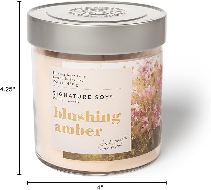 Signature Soy Lidded Blushing Amber Scented Candle