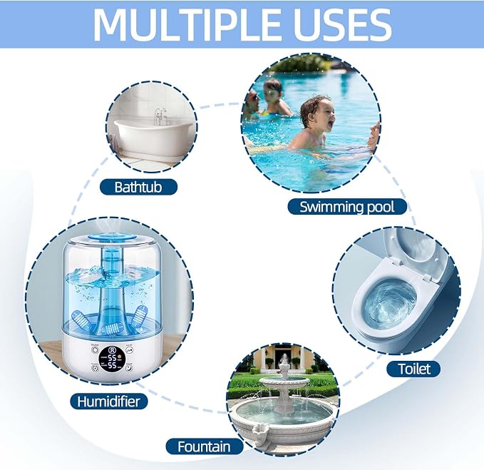 15 Pack Universal Humidifier Cleaner, Demineralization Cartridge for Humidifier Compatible with All Humidifiers and Fish Tanks Cleaning Ball, Water Softener Cleaner, Reduce Scale and White Dust, Blue