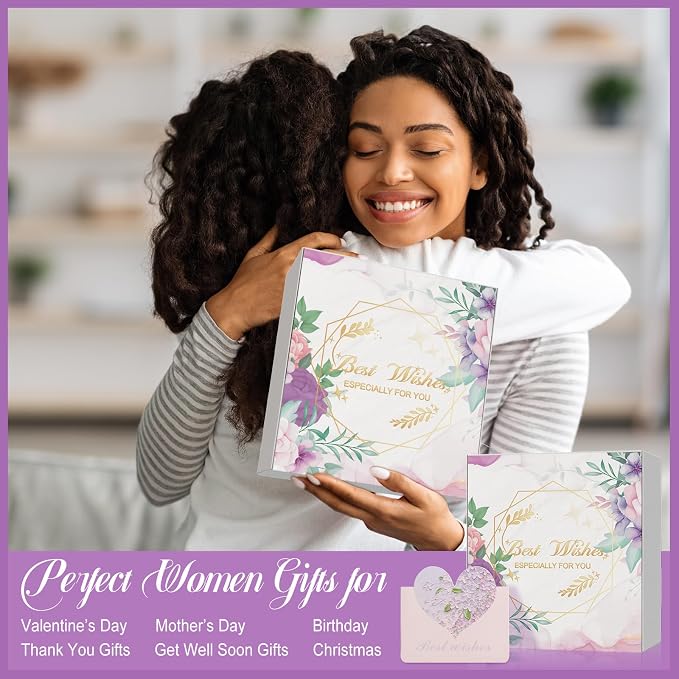 Happy Birthday Gifts for Women Friendship, Get Well Soon Gifts Baskets for Women, Self Care Package, Birthday Basket for Womens, Friends, Coworker Ideas (Best Wishes-PE)