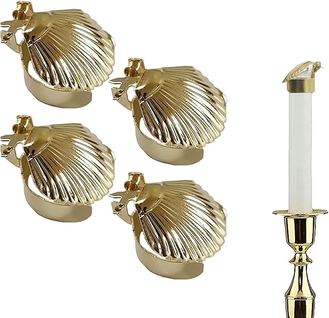 4pcs Candle Snuffer, Automatic Fire Extinguishing Candle Snuffer Clip On Kit, Candle Safety Guard, Wick Flame Snuffer for Putting Out Candle,Candle Accessories- 4 Pcs (Scallop)