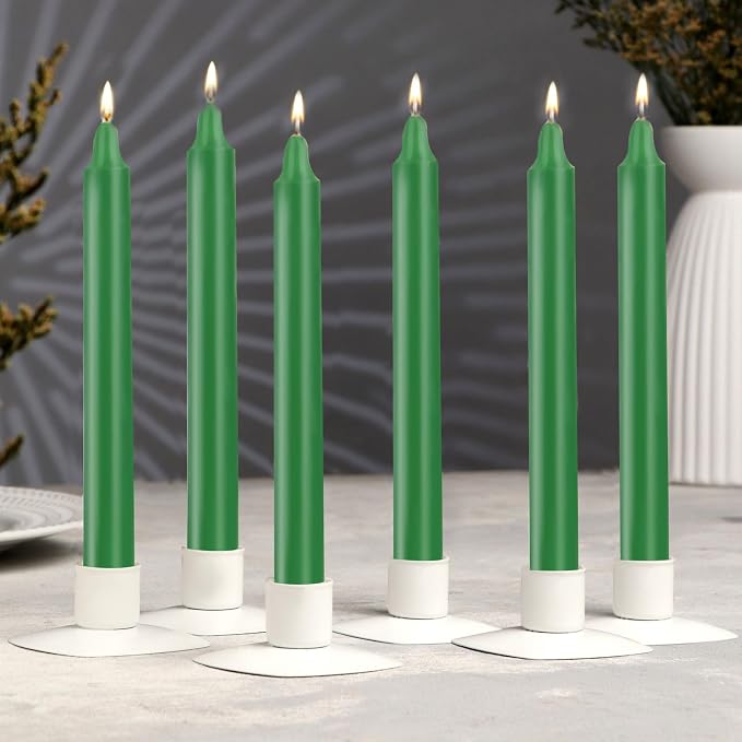 24 Pack Green Spell Chime Candles – Premium Mini Unscented Taper Candles for Rituals, Prayer, Meditation, Altar, Spells – 4" Tall – Ideal for Witches & Spiritual Practices