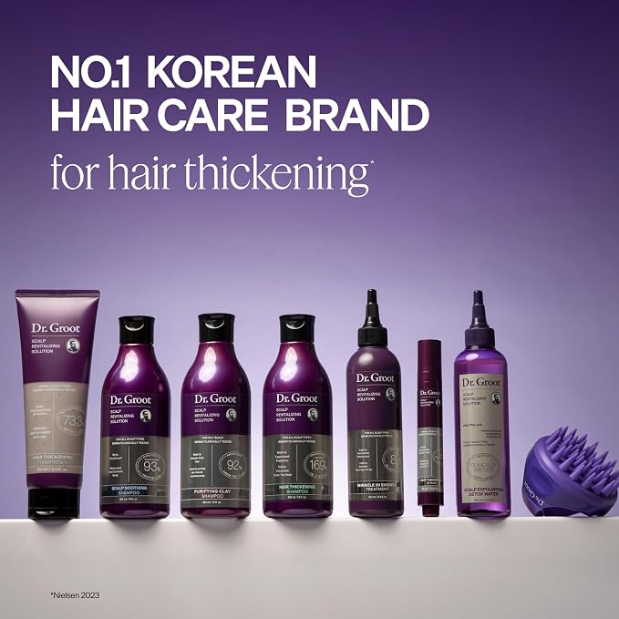 Dr. Groot Hair Thickening Essentials Travel Set, Biotin Shampoo, Reducing Oil Conditioner, Korean Hair Care, Scalp Revitalizing Solution