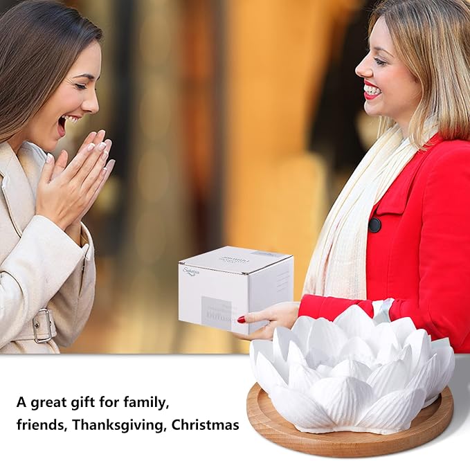 Passive Essential Oil Diffuser,Aromatherapy Passive Mini Ceramic Essential Oil Small Diffuser for Desk Office Home Gift (Lotus)