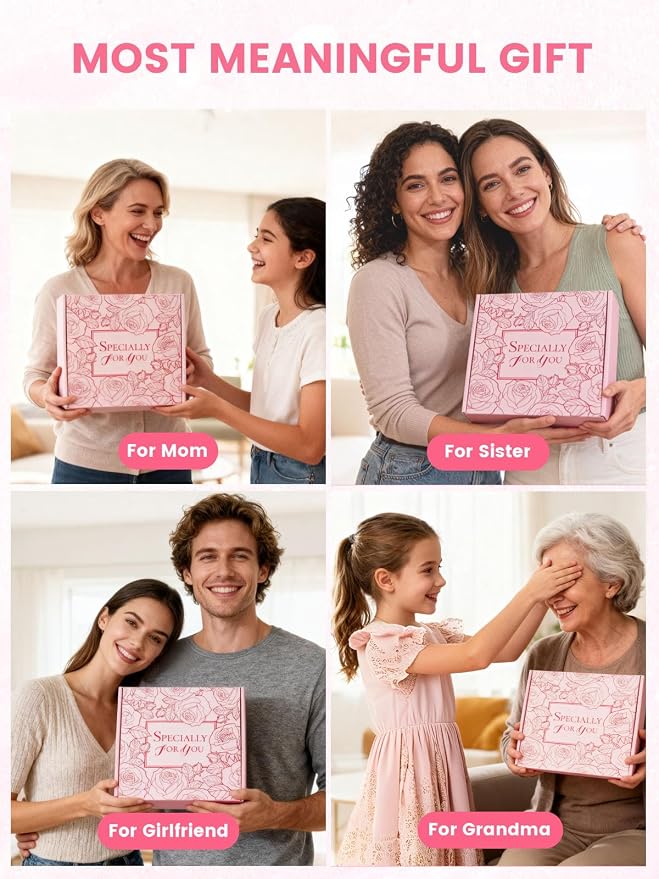 15Pcs Rose Spa Bath & Body Care Set with Bath Bombs & Lotions, Relaxing Home Spa Gift Kit for Mom Wife Girlfriend, Ideal for Mother’s Day Birthday Women Gift Sets