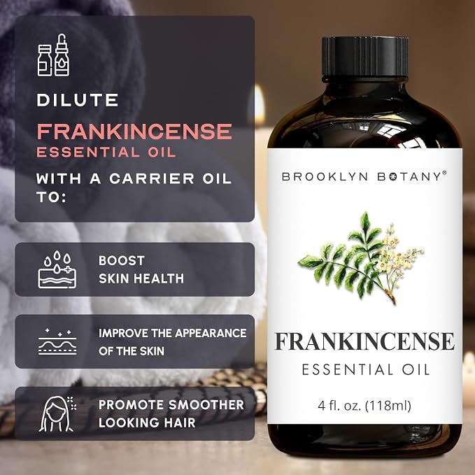 Brooklyn Botany Sweet Orange & Frankincense Essential Oils – 4 Fl Oz (Pack of 2) – 100% Pure & Natural – Uplifting & Grounding Aromatherapy Blend