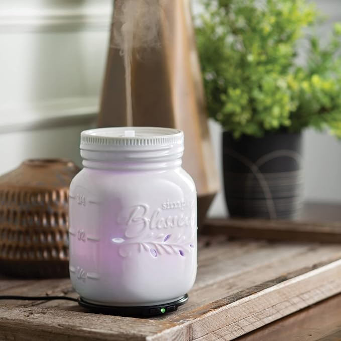 Airome Mason Jar Medium Essential Oil Diffuser|100 mL Humidifying Ultrasonic Aromatherapy Diffuser 8 Colorful LED Lights, Intermittent & Continual Mist, Auto Shut-Off
