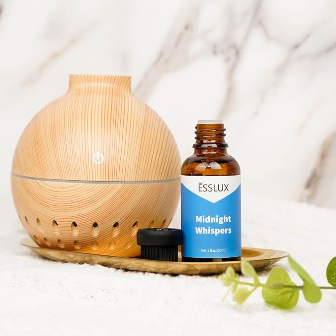 Midnight Whispers Fragrance Oil - ESSLUX Essential Oils for Diffuser, Candle Soap Making Scents, Aromatherapy Scented Massage, Perfume for Humidifier Home Fragrance, 1 fl oz